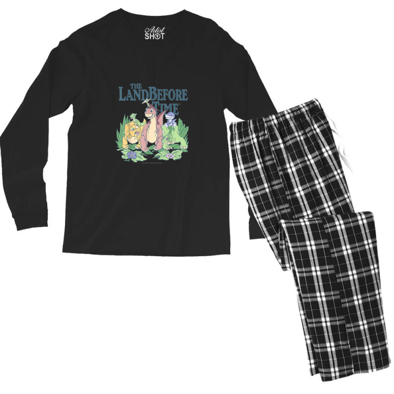 Land Before Time Pastel Dinosaur Friends Men's Long Sleeve Pajama Set | Artistshot