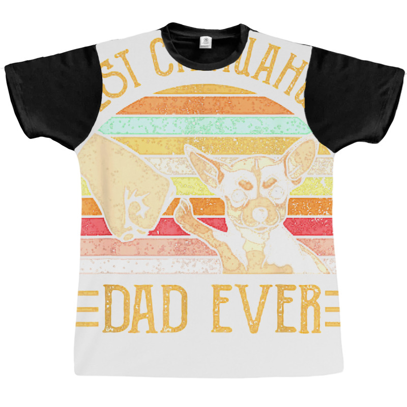 Best Chihuahua Dad Ever Retro Vintage Sunset Graphic T-shirt | Artistshot