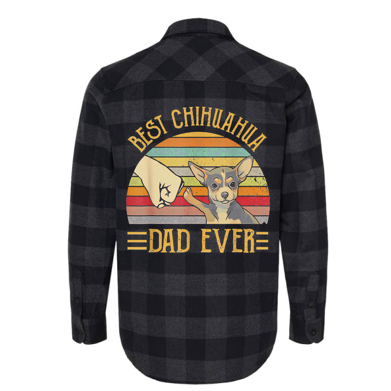 Best Chihuahua Dad Ever Retro Vintage Sunset Flannel Shirt | Artistshot