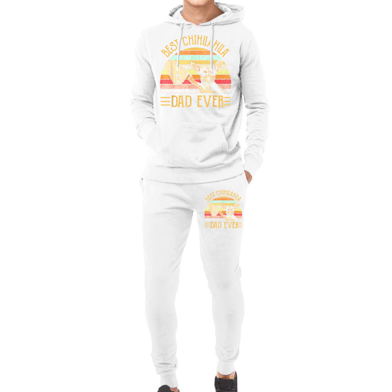 Best Chihuahua Dad Ever Retro Vintage Sunset Hoodie & Jogger Set | Artistshot