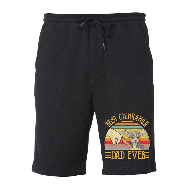 Best Chihuahua Dad Ever Retro Vintage Sunset Fleece Short | Artistshot