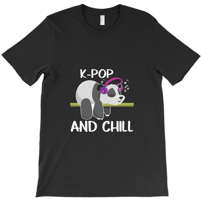 Cute Panda Headphones Korea Pop Lover Kpop Music T-shirt | Artistshot