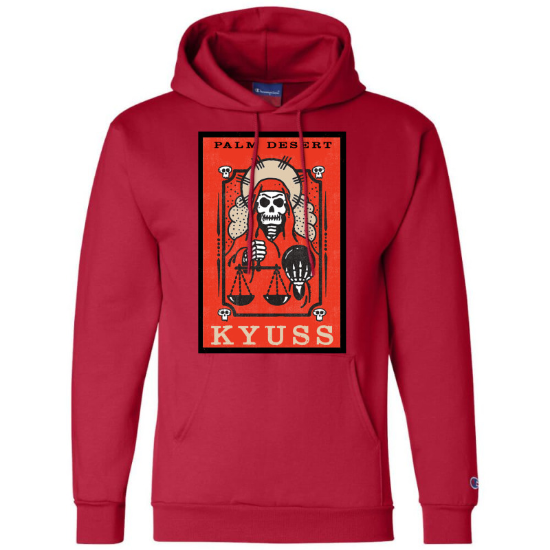 Kyuss   Vintage Print Life And Death Music Poster Champion Hoodie by mauschruonan2 | Artistshot