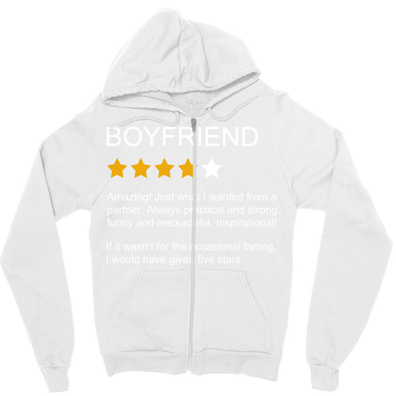 Funny Boyfriend Review 4 Star Rating Boyfriend Zipper Hoodie | Artistshot