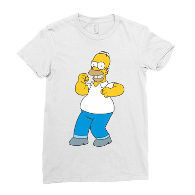 Homer Simpson, The Simpsons Ladies Fitted T-shirt Designed By Estore
