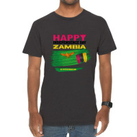 Happy Independence Day Zambia Vintage T-shirt | Artistshot