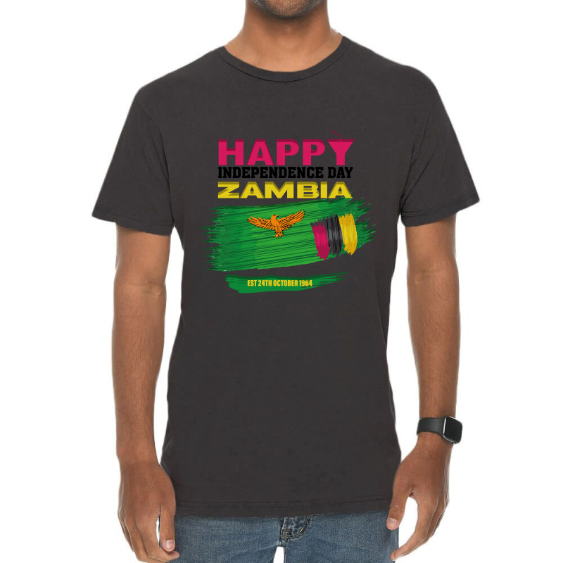 Happy Independence Day Zambia Vintage T-Shirt by joanmouse000 | Artistshot