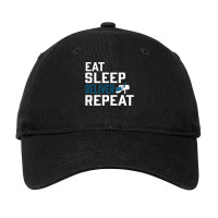 Eat Sleep Deliver Repeat Funny Postman Gift Adjustable Cap | Artistshot