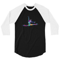 Girl Gymnastics Twine Watercolor Sport Gift 3/4 Sleeve Shirt | Artistshot