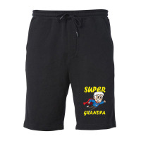 Super Grandpa Funny Grandfather Superhero Fleece Short | Artistshot