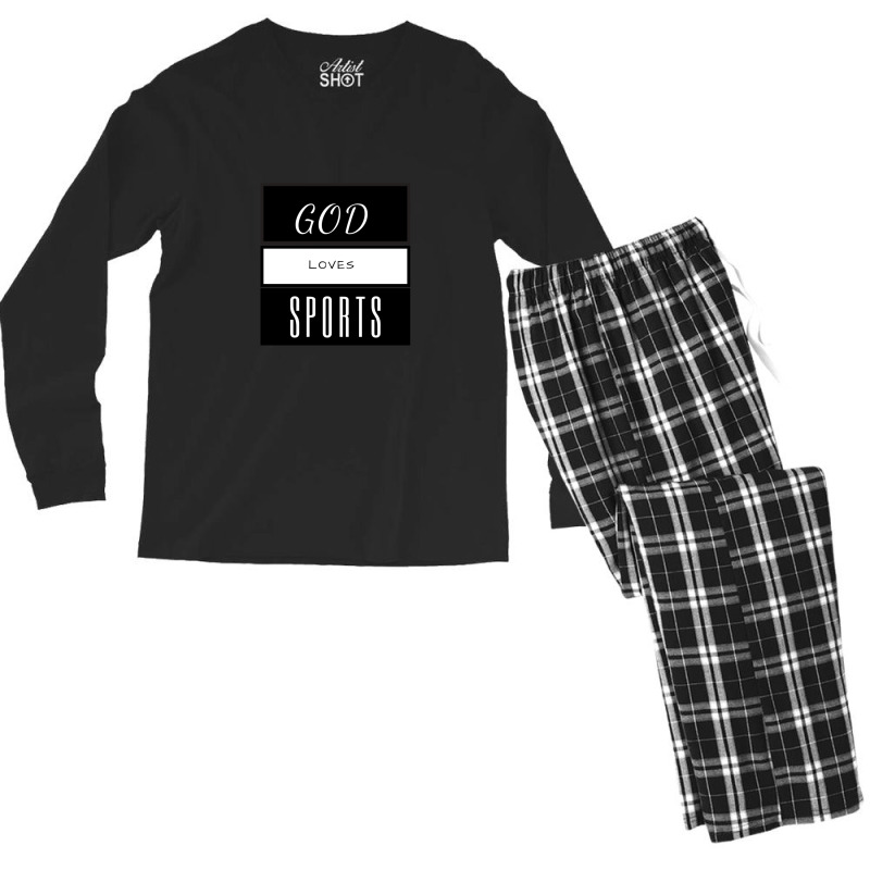 God Loves Sports Men's Long Sleeve Pajama Set | Artistshot