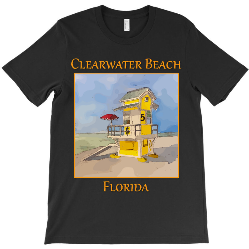 Cute Lifeguard Tower In Clearwater Beach Florida-j7gqm T-Shirt by mysofiazo | Artistshot