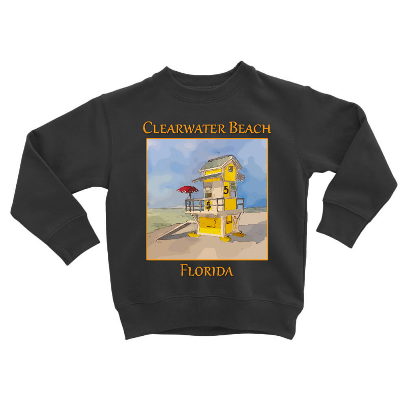 Cute Lifeguard Tower In Clearwater Beach Florida-j7gqm Toddler Sweatshirt by mysofiazo | Artistshot