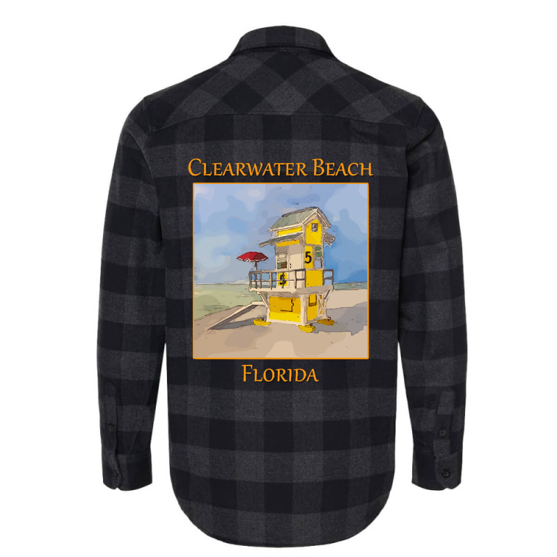 Cute Lifeguard Tower In Clearwater Beach Florida-j7gqm Flannel Shirt by mysofiazo | Artistshot