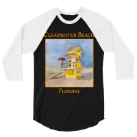 Cute Lifeguard Tower In Clearwater Beach Florida-j7gqm 3/4 Sleeve Shirt | Artistshot