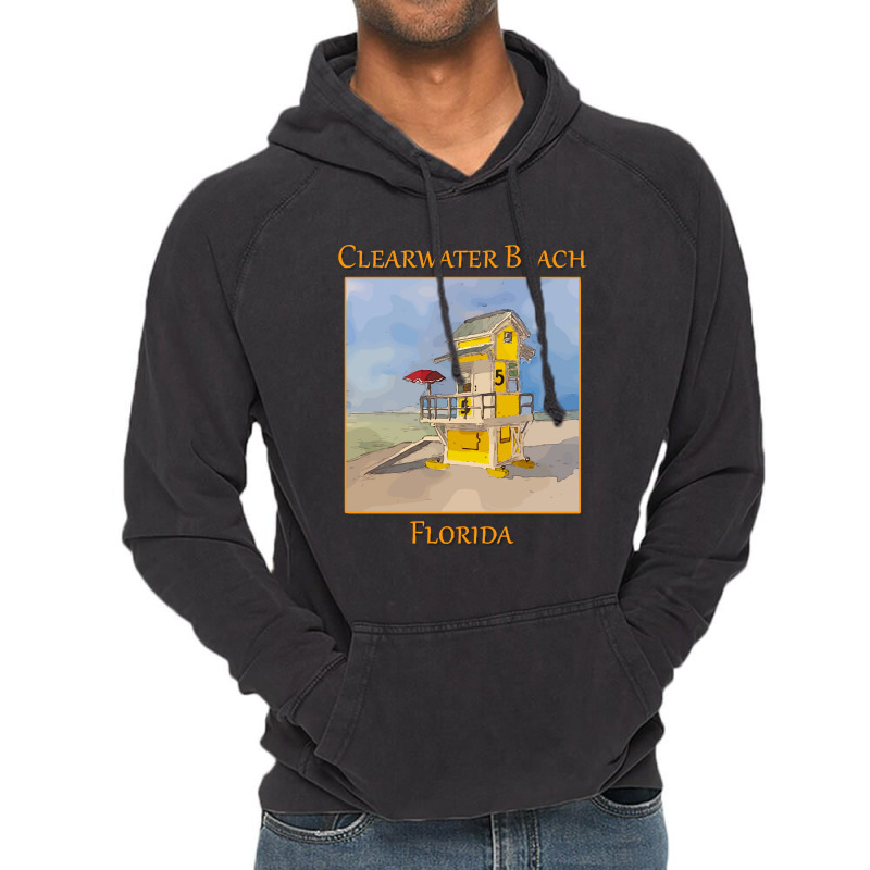 Cute Lifeguard Tower In Clearwater Beach Florida-j7gqm Vintage Hoodie by mysofiazo | Artistshot