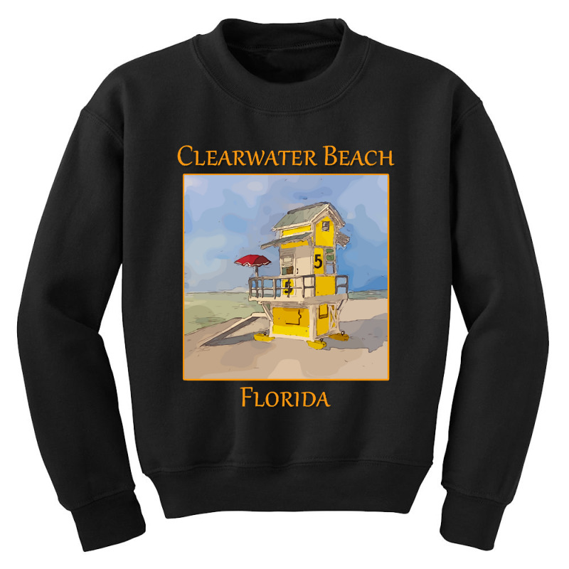 Cute Lifeguard Tower In Clearwater Beach Florida-j7gqm Youth Sweatshirt by mysofiazo | Artistshot