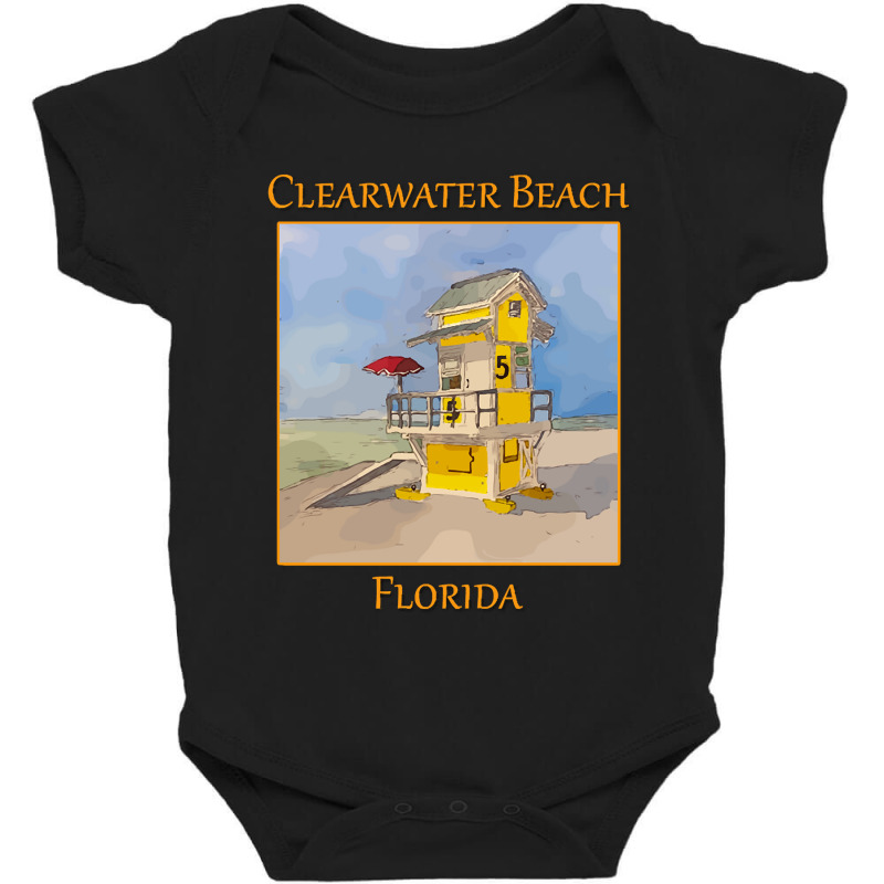 Cute Lifeguard Tower In Clearwater Beach Florida-j7gqm Baby Bodysuit by mysofiazo | Artistshot