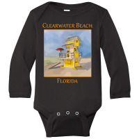 Cute Lifeguard Tower In Clearwater Beach Florida-j7gqm Long Sleeve Baby Bodysuit | Artistshot