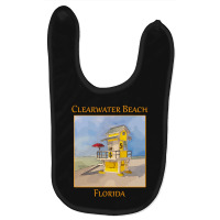 Cute Lifeguard Tower In Clearwater Beach Florida-j7gqm Baby Bibs | Artistshot