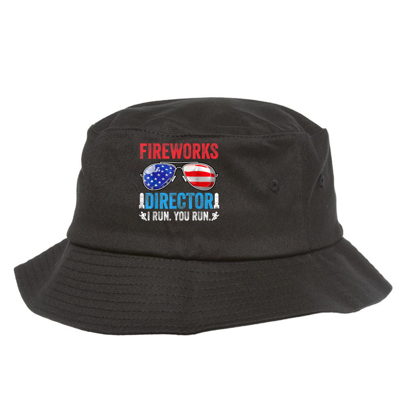 Fireworks Director Funny 4th Of July Patriotic American Flag T Shirt Bucket Hat by marfoekidzind | Artistshot