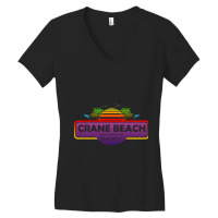 Crane Beach Massachusetts, Palm Trees Sunset Summer-tsn1s Women's V-neck T-shirt | Artistshot