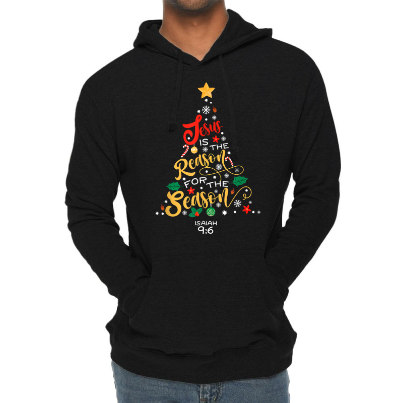 Jesus Is The Reason For The Season Christian Christmas Tree T Shirt Lightweight Hoodie by zielffristc | Artistshot