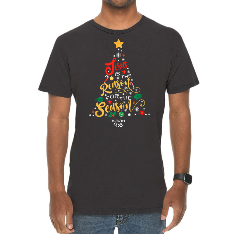 Jesus Is The Reason For The Season Christian Christmas Tree T Shirt Vintage T-Shirt by zielffristc | Artistshot