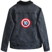 Superhero  10th Birthday 10 Years Old  Kids Gift Unisex Sherpa-lined Denim Jacket | Artistshot