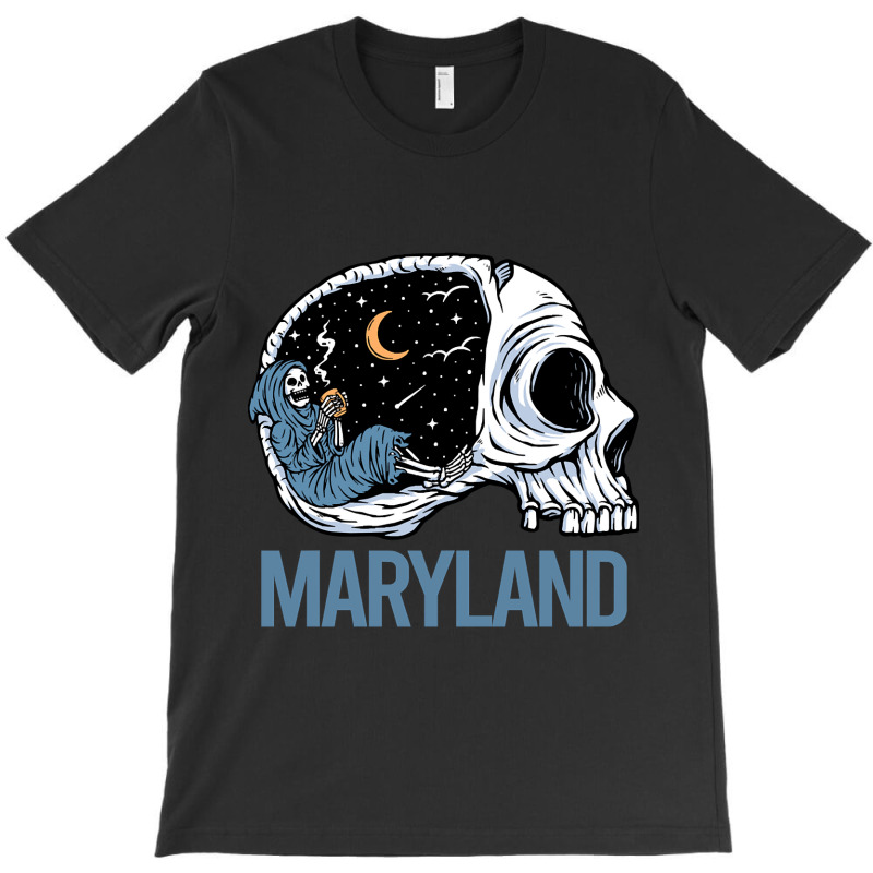 Chilling Skeleton Maryland T-shirt | Artistshot