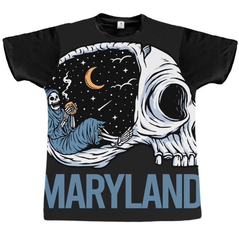 Chilling Skeleton Maryland Graphic T-shirt | Artistshot