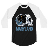 Chilling Skeleton Maryland 3/4 Sleeve Shirt | Artistshot