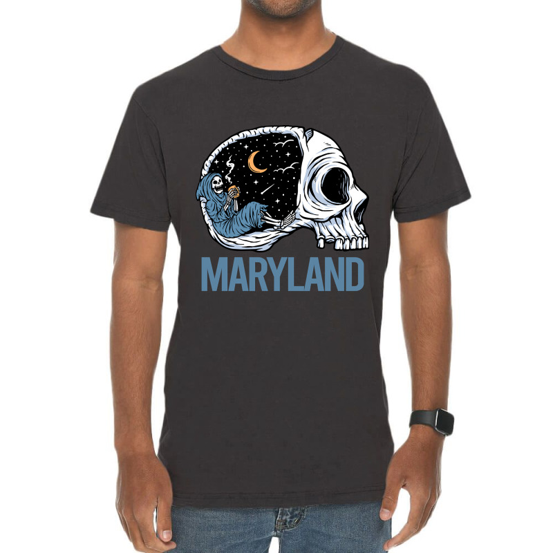 Chilling Skeleton Maryland Vintage T-shirt | Artistshot