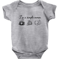 I'm A Simple Woman Who Loves Coffee, Pizza, Pig Baby Bodysuit | Artistshot