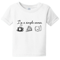 I'm A Simple Woman Who Loves Coffee, Pizza, Pig Baby Tee | Artistshot