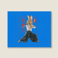 Japanese Samurai Ninja Bunny Rabbit Kawaii Tattoo Graphic Landscape Canvas Print | Artistshot