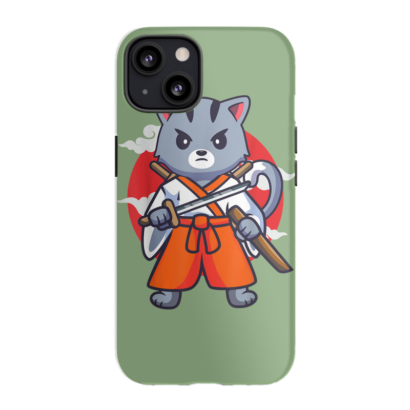 Japanese Samurai Ninja Cat Kawaii Anime Iphone 13 Case | Artistshot