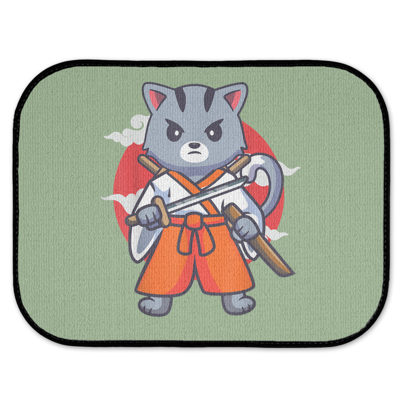 Japanese Samurai Ninja Cat Kawaii Anime Rear Car Mat | Artistshot