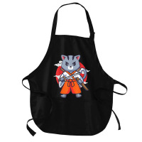 Japanese Samurai Ninja Cat Kawaii Anime Medium-length Apron | Artistshot