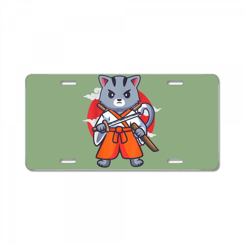 Japanese Samurai Ninja Cat Kawaii Anime License Plate | Artistshot