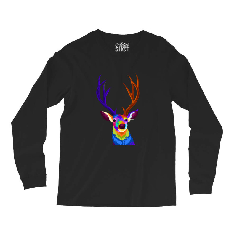 Deer With Pop Art Style Long Sleeve Shirts | Artistshot