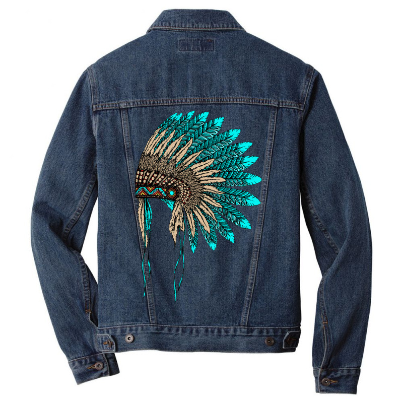 Trending Native American Indian Headdress Costume Jewelry Decor Men Denim Jacket | Artistshot