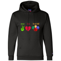 Peace Love Bocce Ball Champion Hoodie | Artistshot