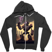 Giant Robot Attacking The City   Japanese Style Zipper Hoodie | Artistshot