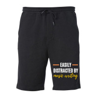 Easily Distracted By Music Writing  Perfect Gift For Hobbies Classic Fleece Short | Artistshot