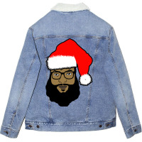 Black Santa Unisex Sherpa-lined Denim Jacket | Artistshot