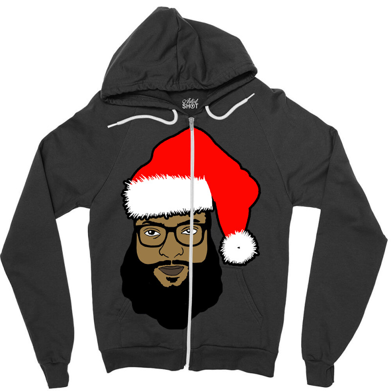 Black Santa Zipper Hoodie | Artistshot