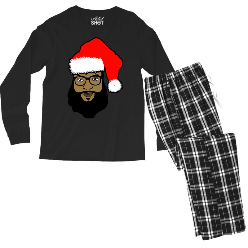 Black Santa Men's Long Sleeve Pajama Set | Artistshot