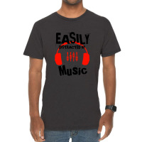 Easily Distracted By Music, Lover Instruments Music Gift Ideas For Mot Vintage T-shirt | Artistshot