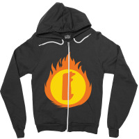 Superhero Letter I Fire Insignia Zipper Hoodie | Artistshot